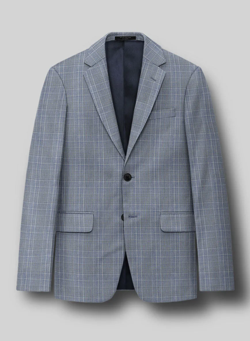 Napolean Canzo Glen Light Blue Wool Suit