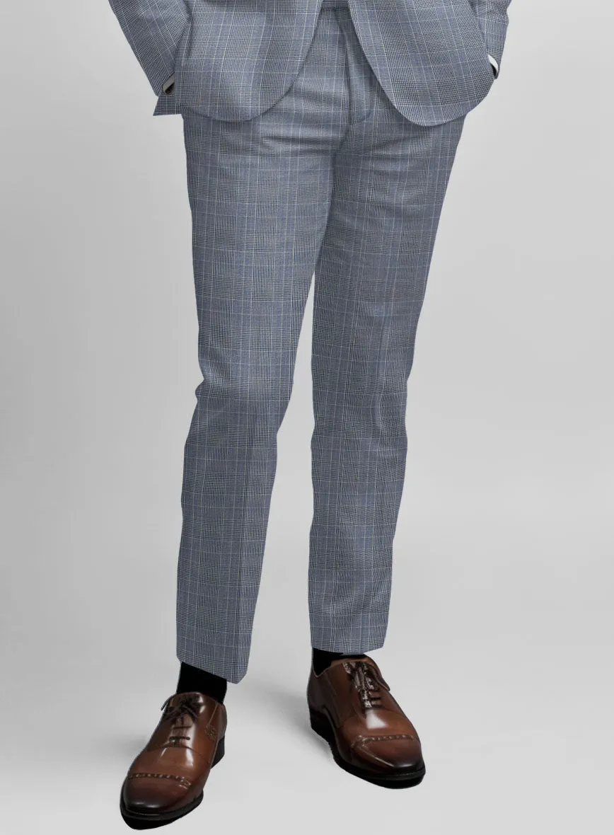 Napolean Canzo Glen Light Blue Wool Suit