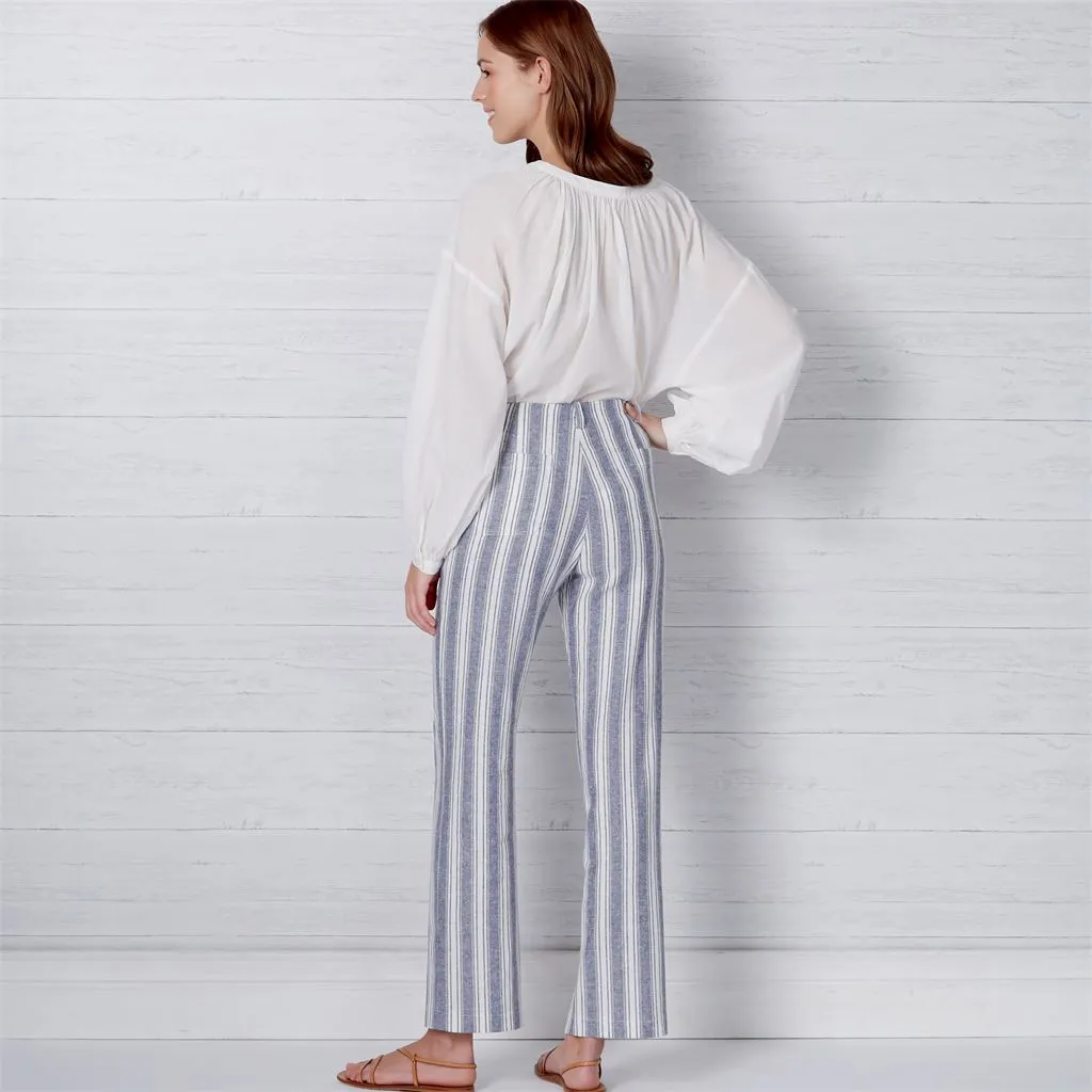 New Look Sewing Pattern N6660 Misses' High Waisted Flared Pants In Two Lengths