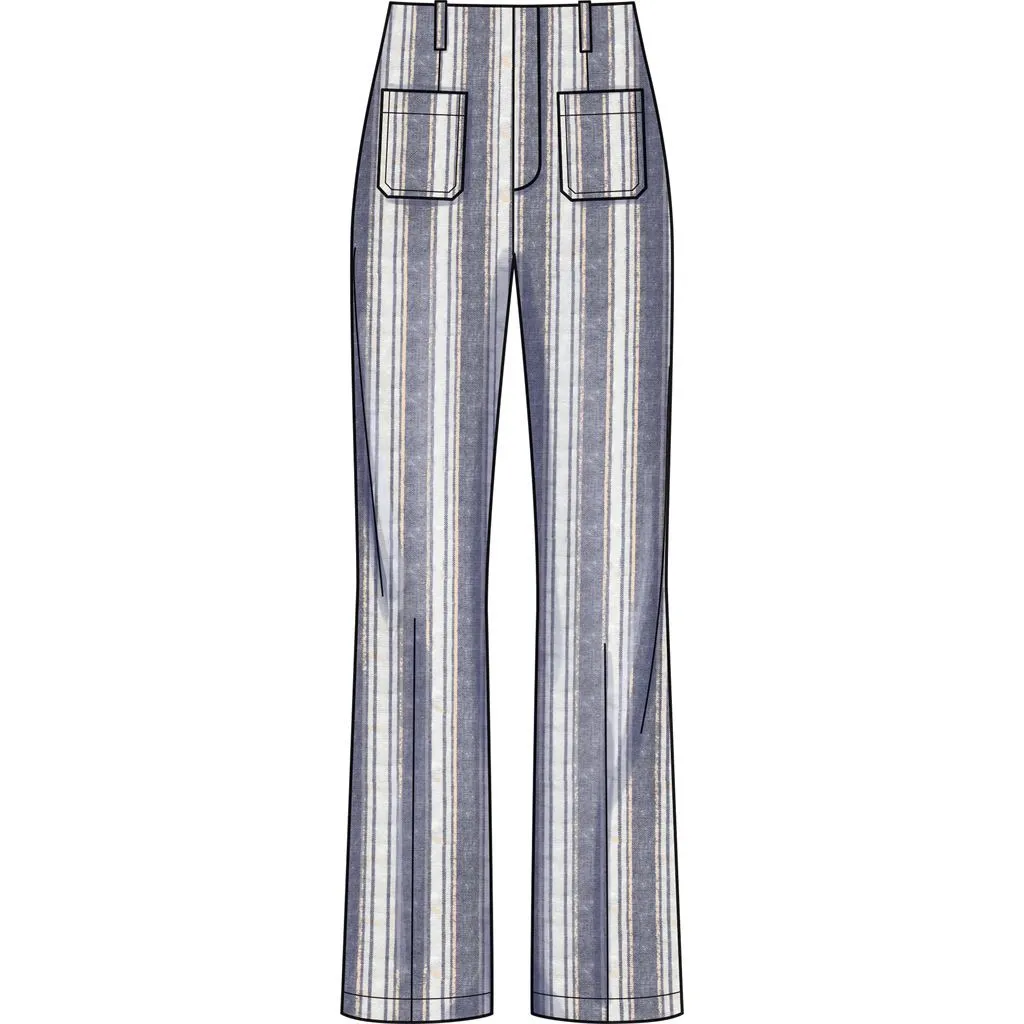 New Look Sewing Pattern N6660 Misses' High Waisted Flared Pants In Two Lengths