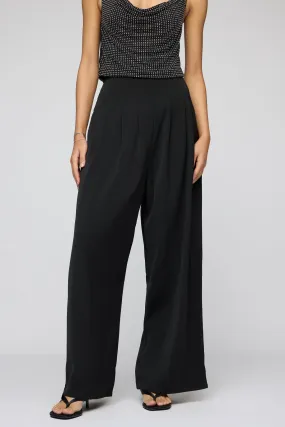 Noble Noir Pleated Corset Korean Pants