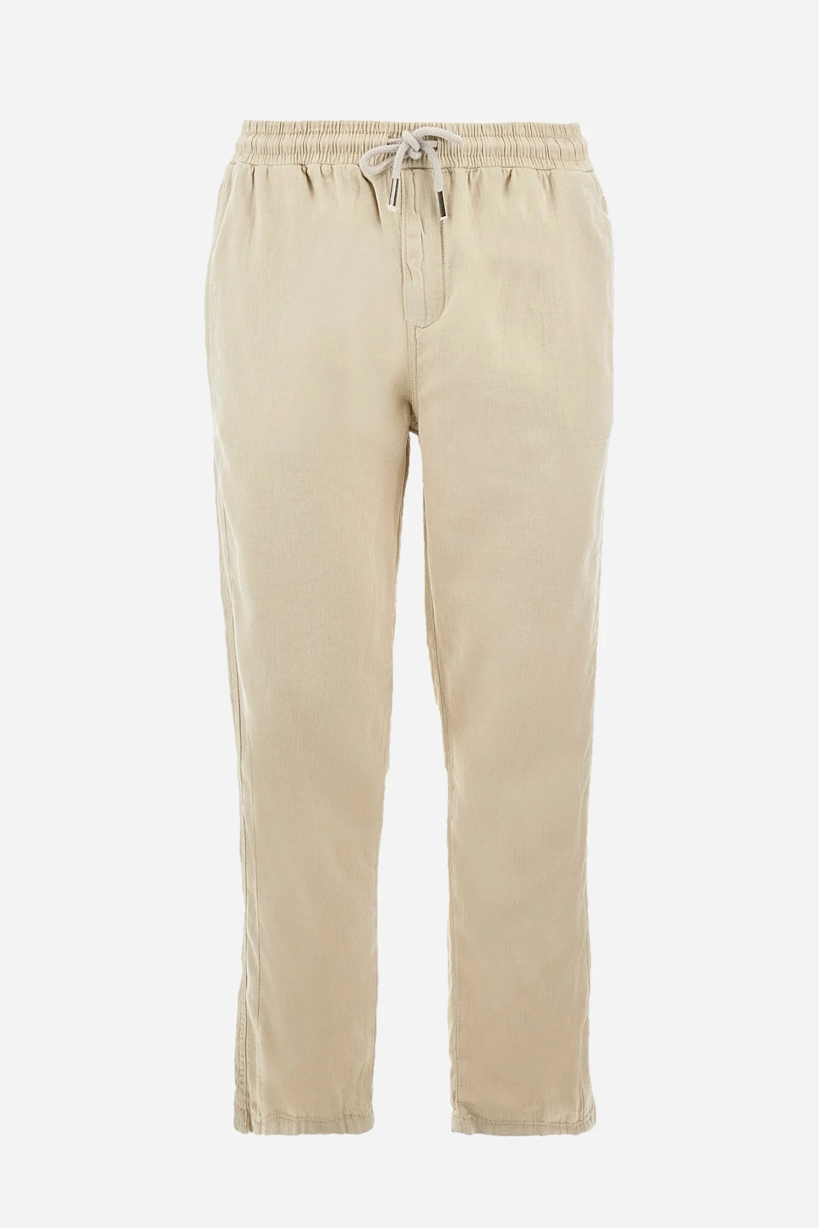 Pantalone regular fit in cotone e lino - Vann