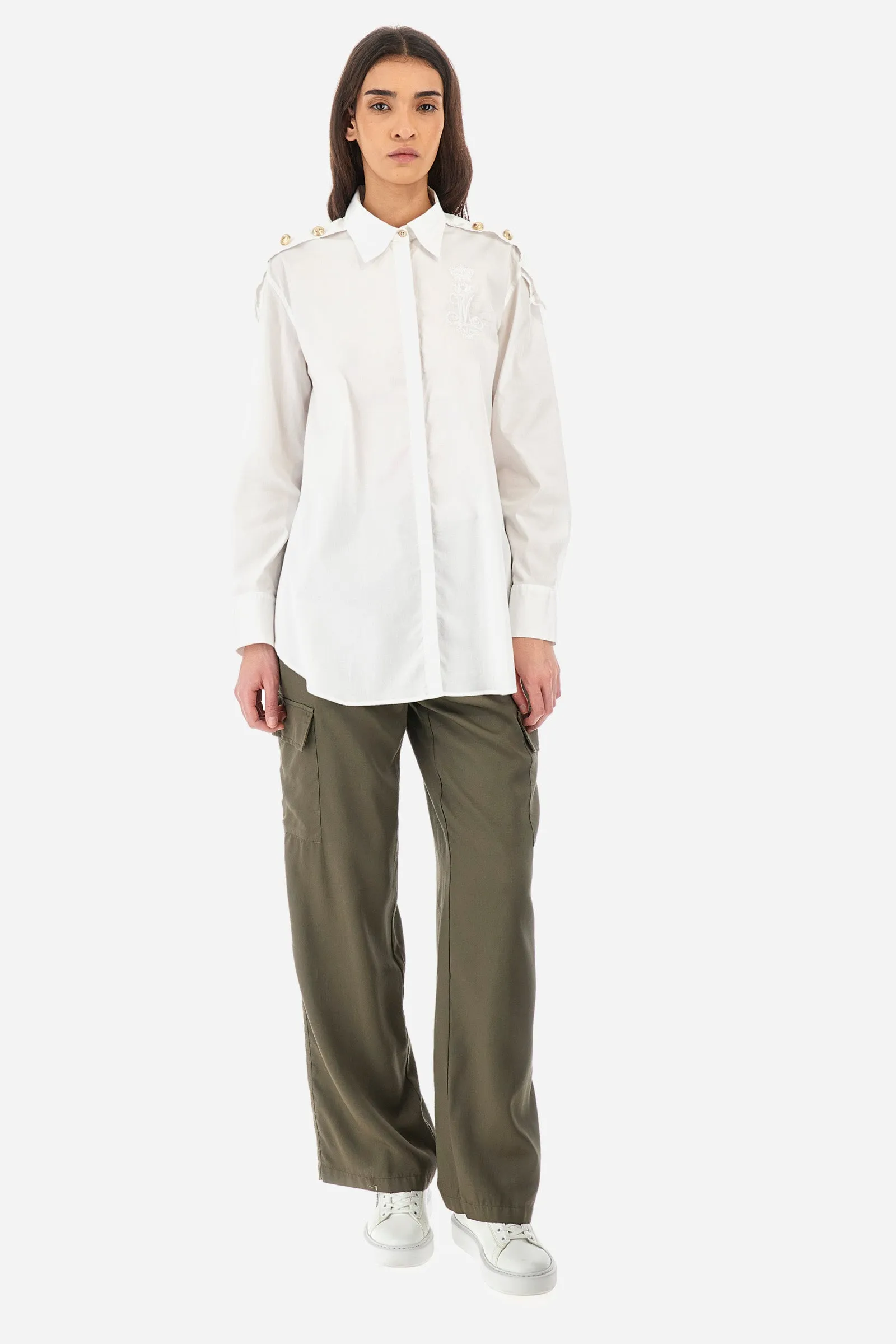 Pantaloni cargo regular fit in tessuto ecologico - Yasmine
