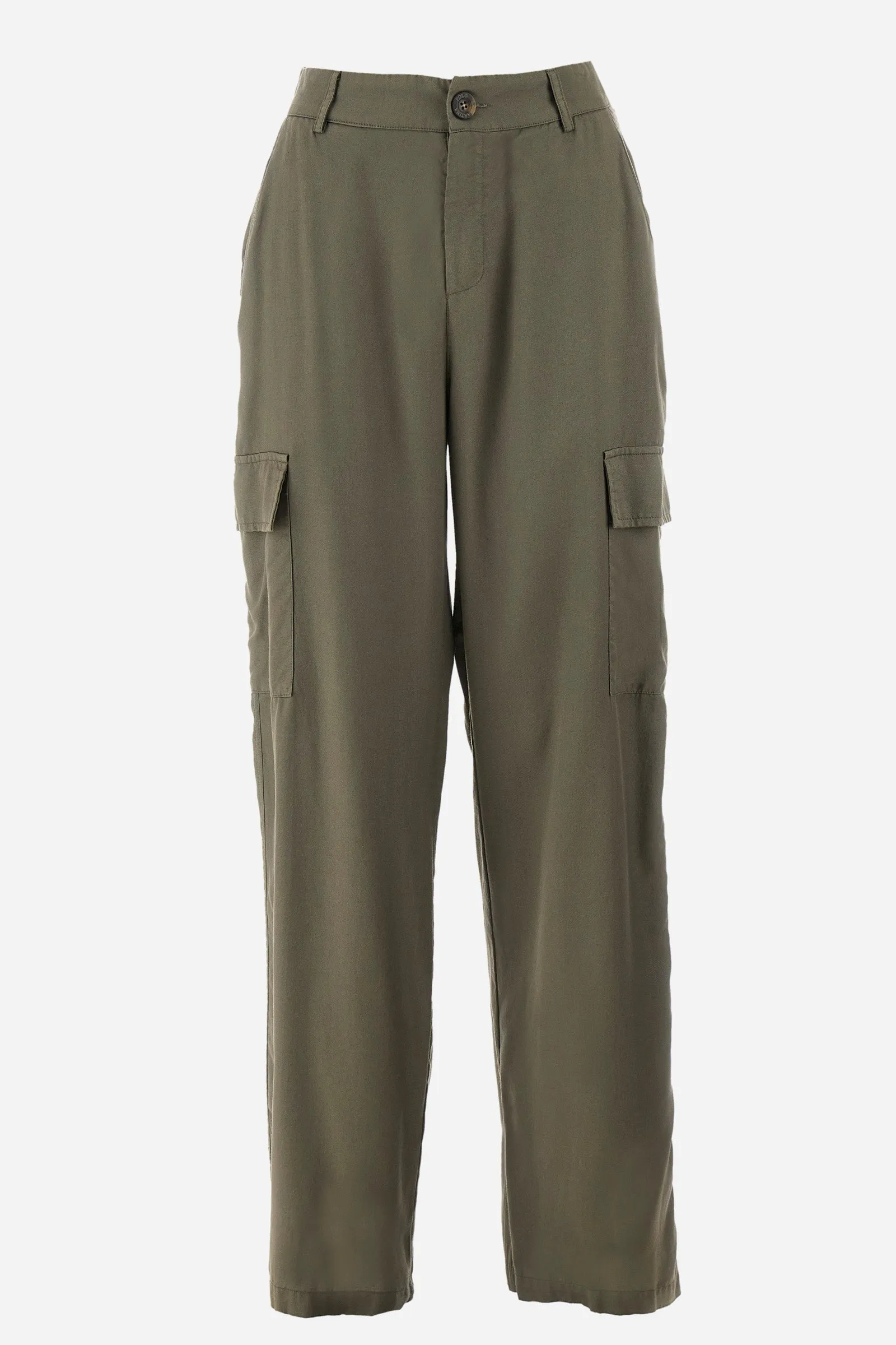 Pantaloni cargo regular fit in tessuto ecologico - Yasmine