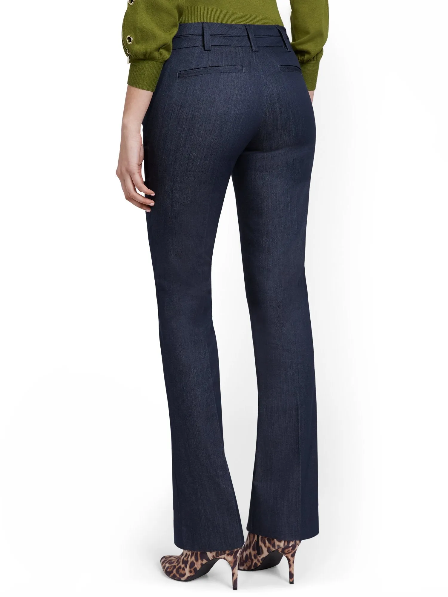 Petite Navy Straight-Leg Pant