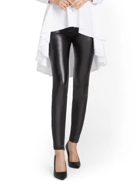 Petite Whitney Faux-Leather High-Waisted Pull-On Slim-Leg Pant