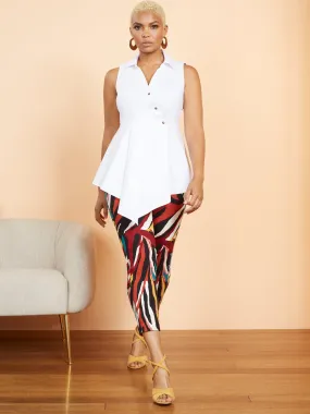 Petite Whitney High-Waisted Pull-On Slim-Leg Ankle Pant - Abstract Print