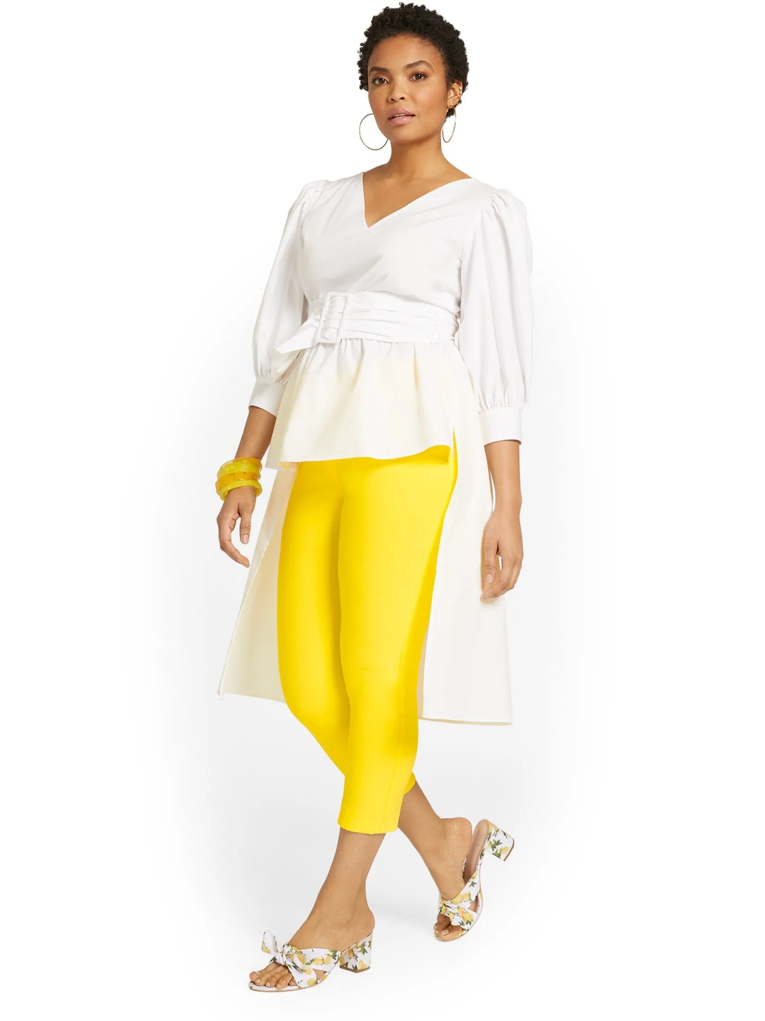 Petite Whitney High-Waisted Pull-On Slim-Leg Capri Pant