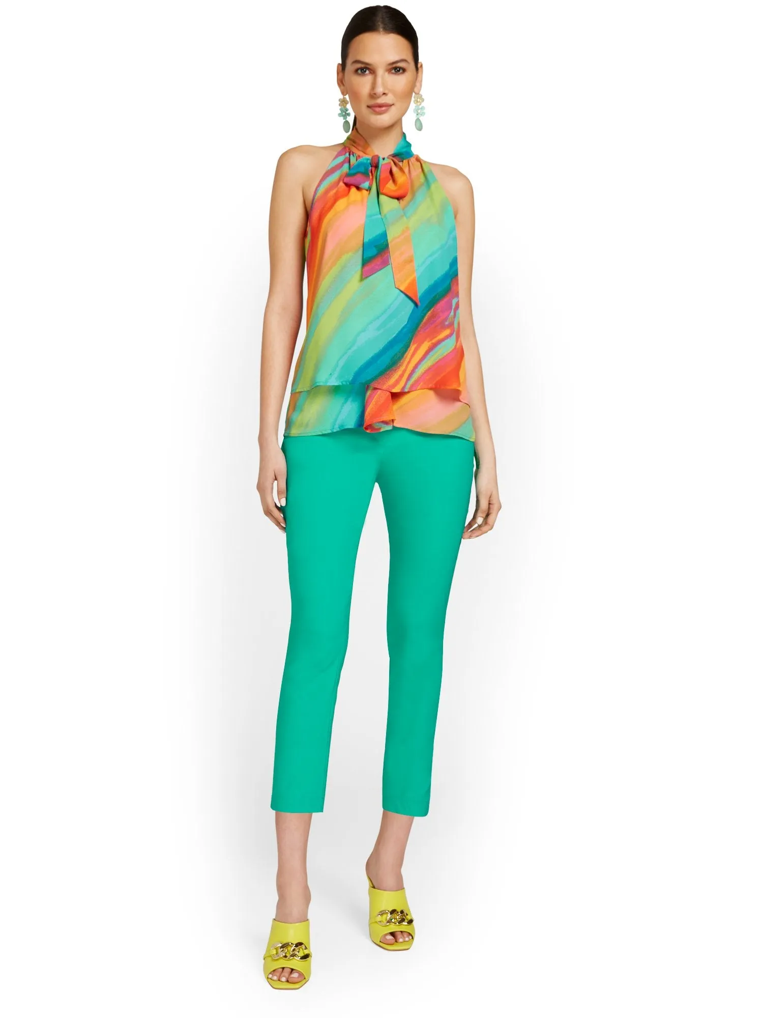 Petite Whitney High-Waisted Pull-On Slim-Leg Capri Pant