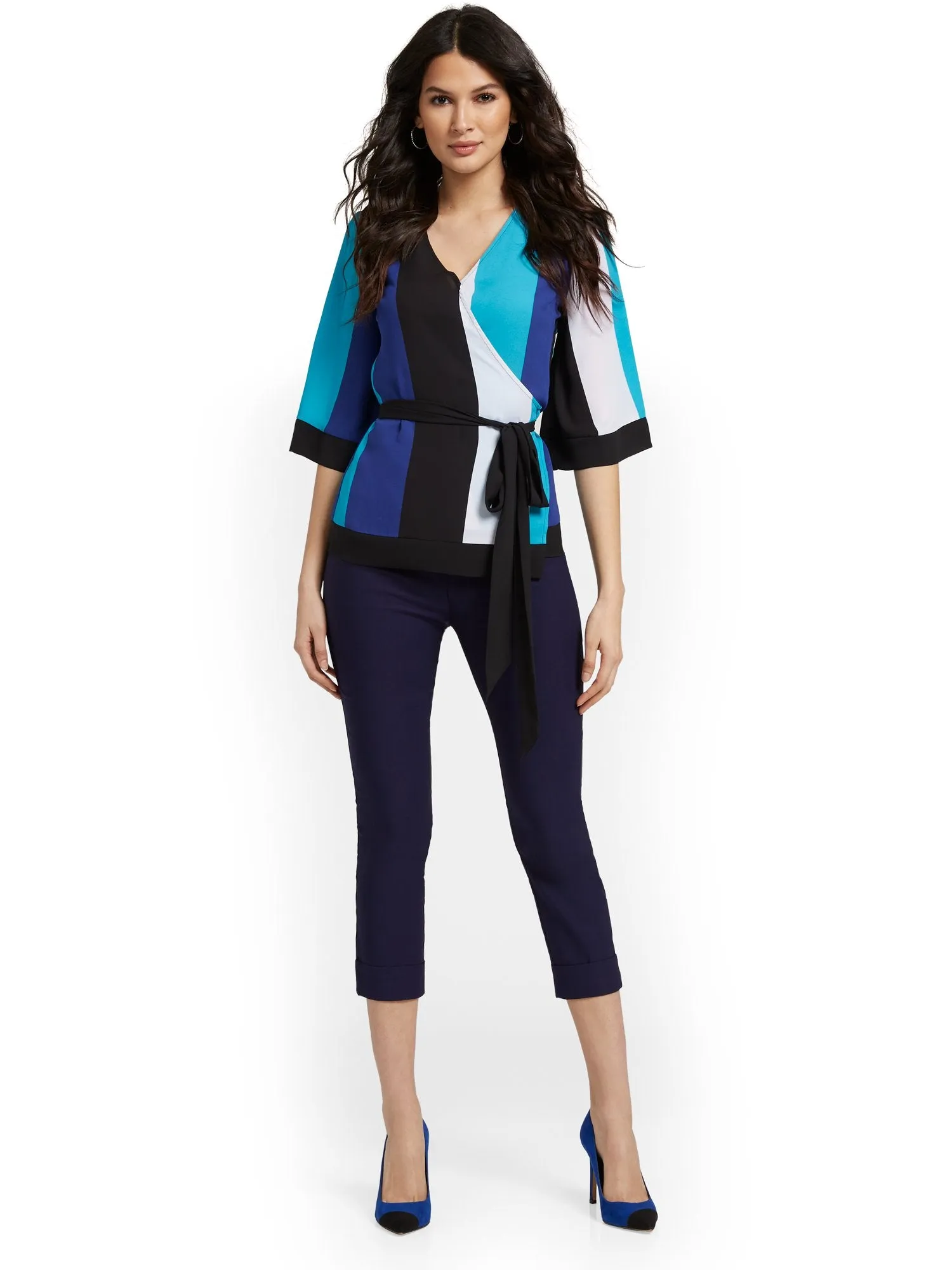 Petite Whitney High-Waisted Tummy Control Pull-On Slim-Leg Cuffed Capri Pant
