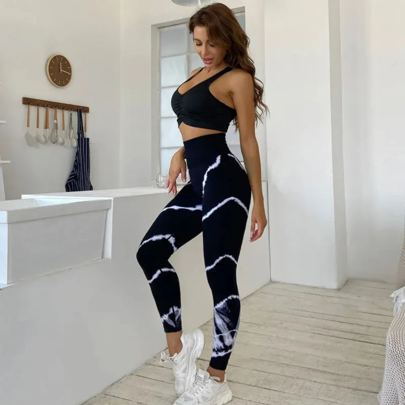 Seamless Tie Dye Leggings Women Sexy Fitness Gym Legging