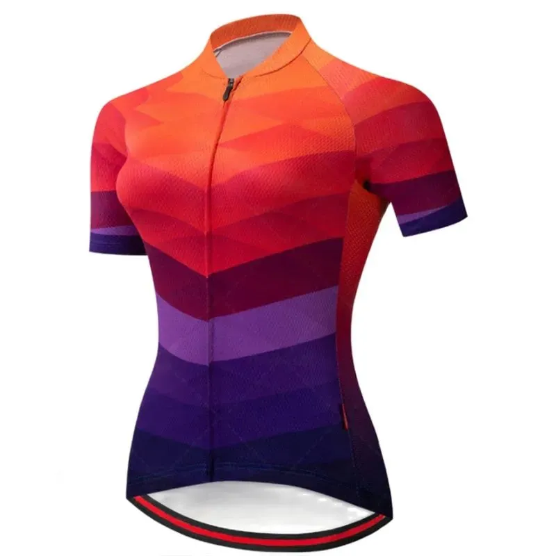 Short Sleeve Jersey Set Women Pattern Breathable Road Bike Clothes Cycling Clothing Summer Cycling Kit Vintage