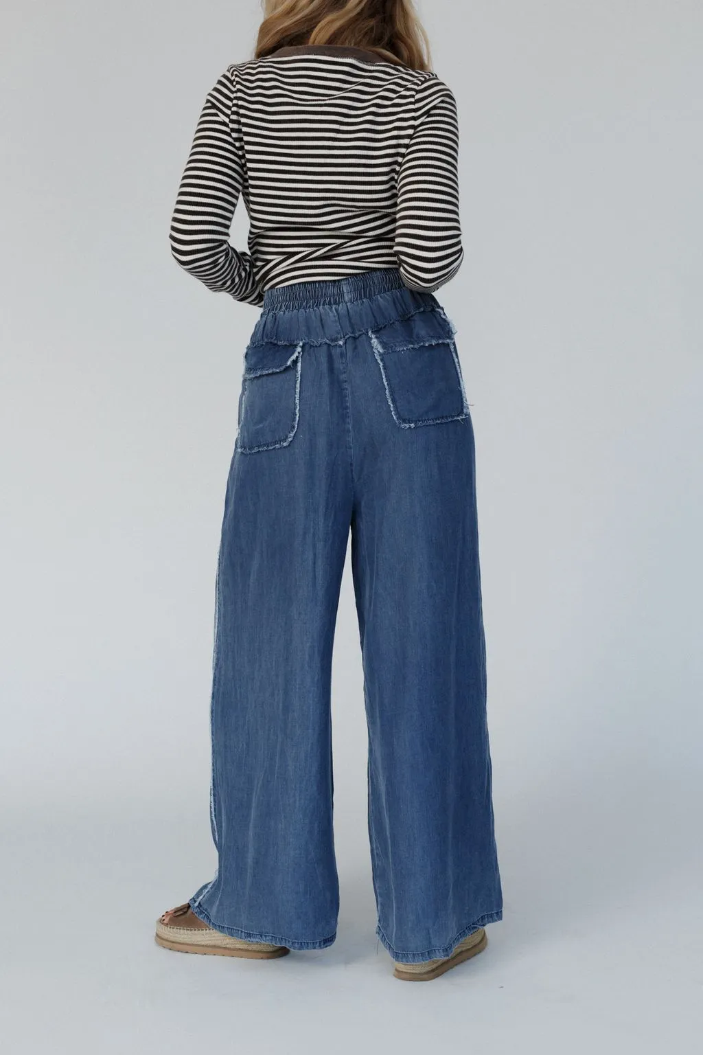 So Fine Wide Leg Pants - Blue