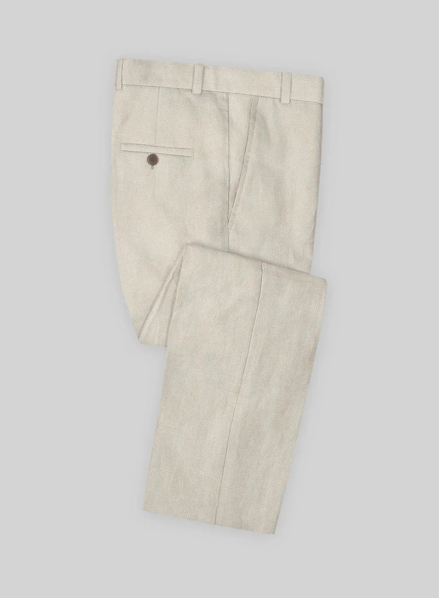 Solbiati Art Du Lin Light Beige Linen Pants