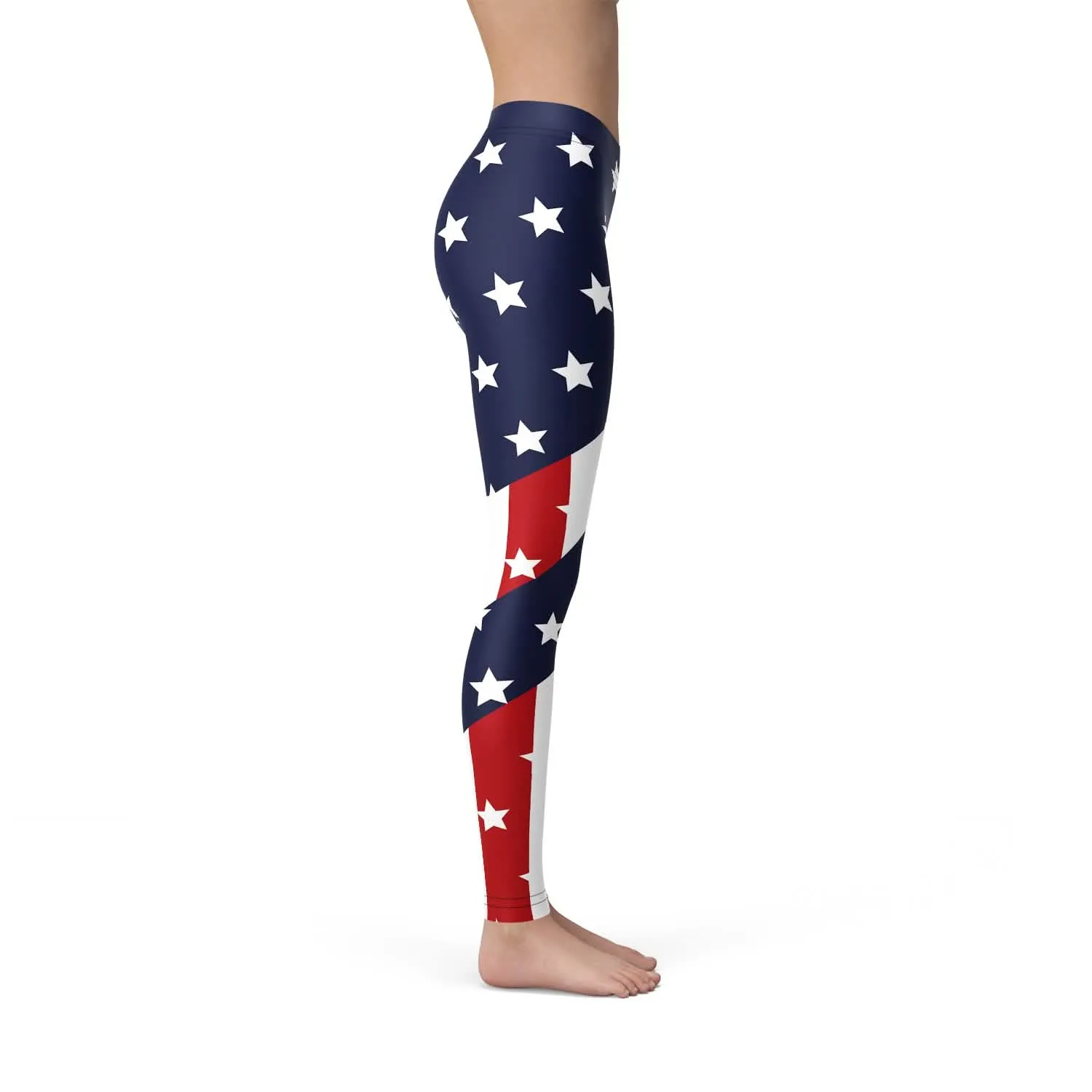 Stars & Stripes Patriotic Leggings for Women