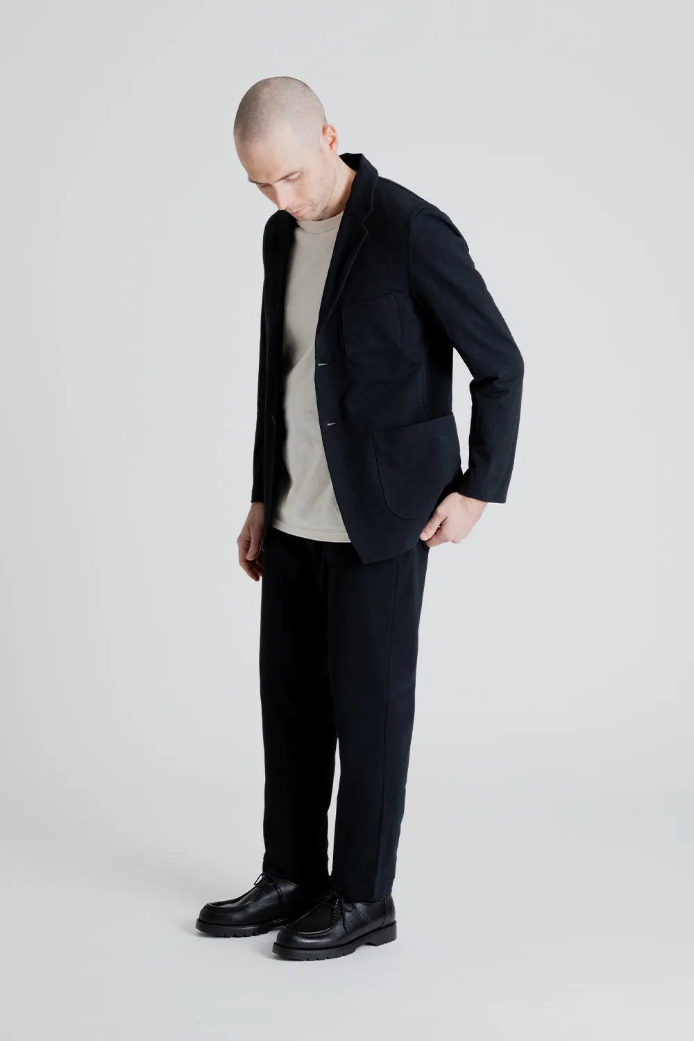 Stretch Peg-Top Trousers - Black