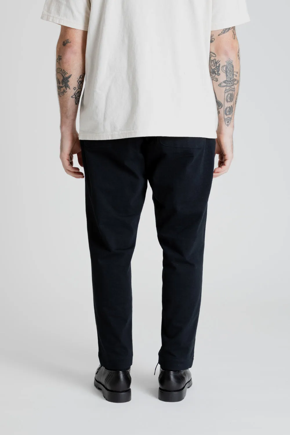 Stretch Peg-Top Trousers - Black