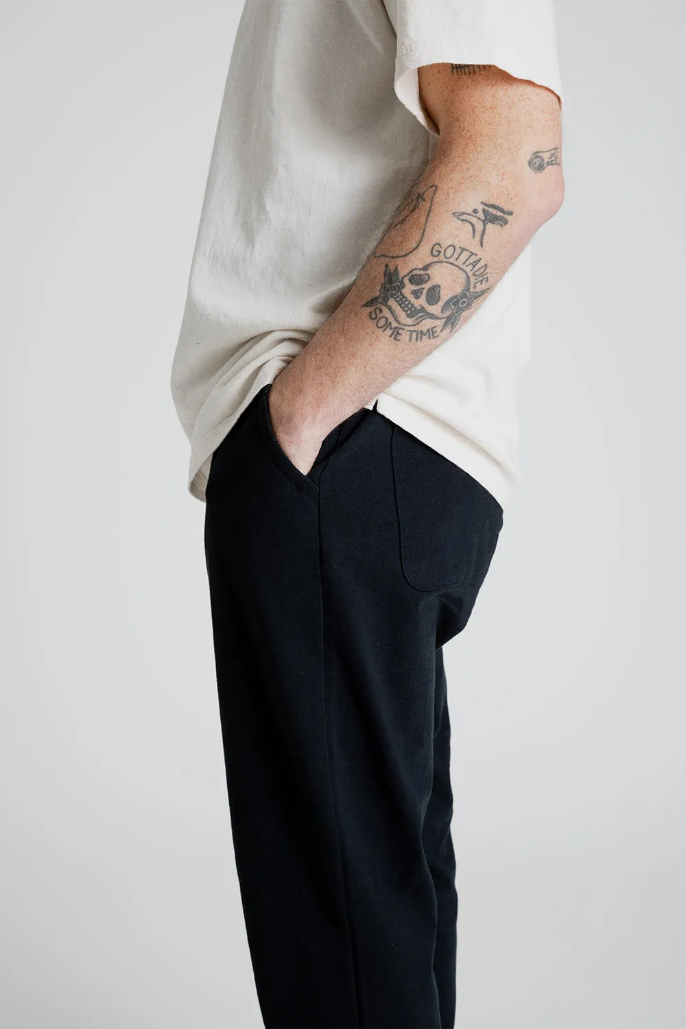 Stretch Peg-Top Trousers - Black