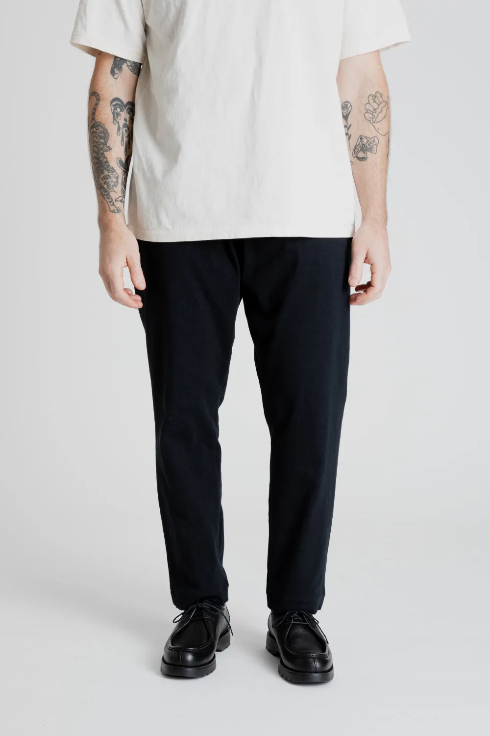 Stretch Peg-Top Trousers - Black