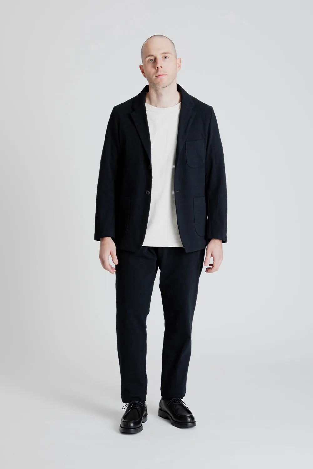 Stretch Peg-Top Trousers - Black