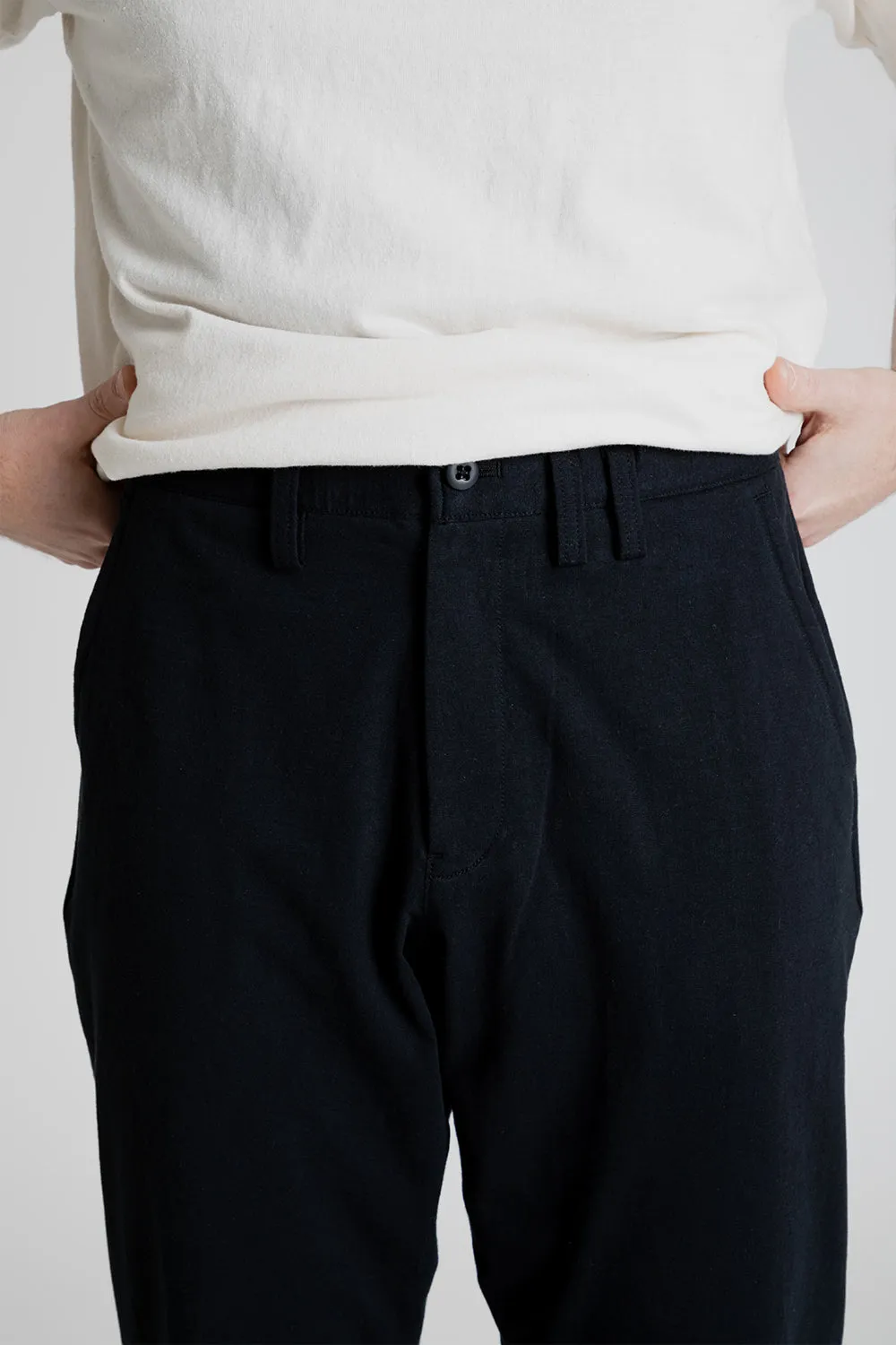 Stretch Peg-Top Trousers - Black