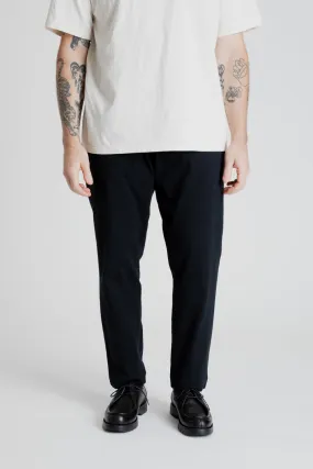 Stretch Peg-Top Trousers - Black