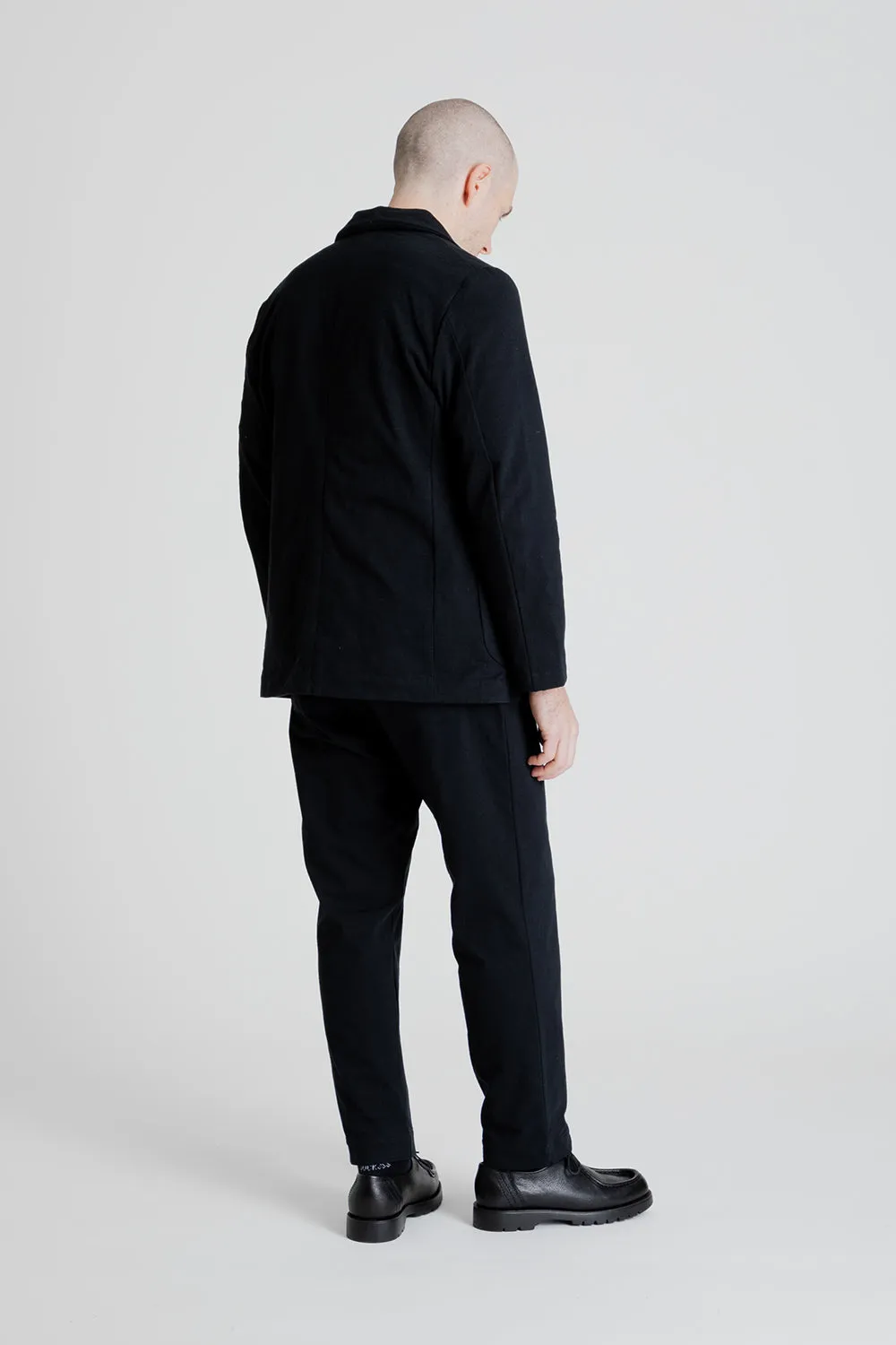 Stretch Peg-Top Trousers - Black