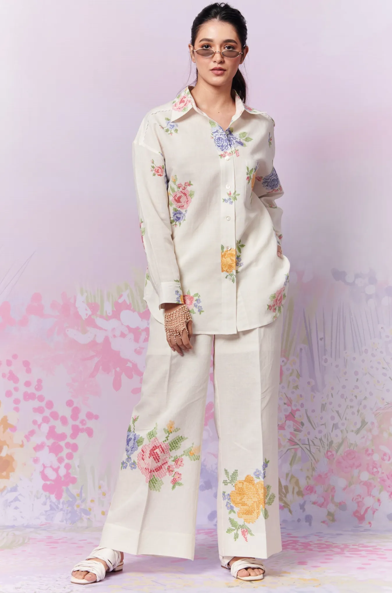Summer Rose Shirt And Trousers Co-Ord Set
