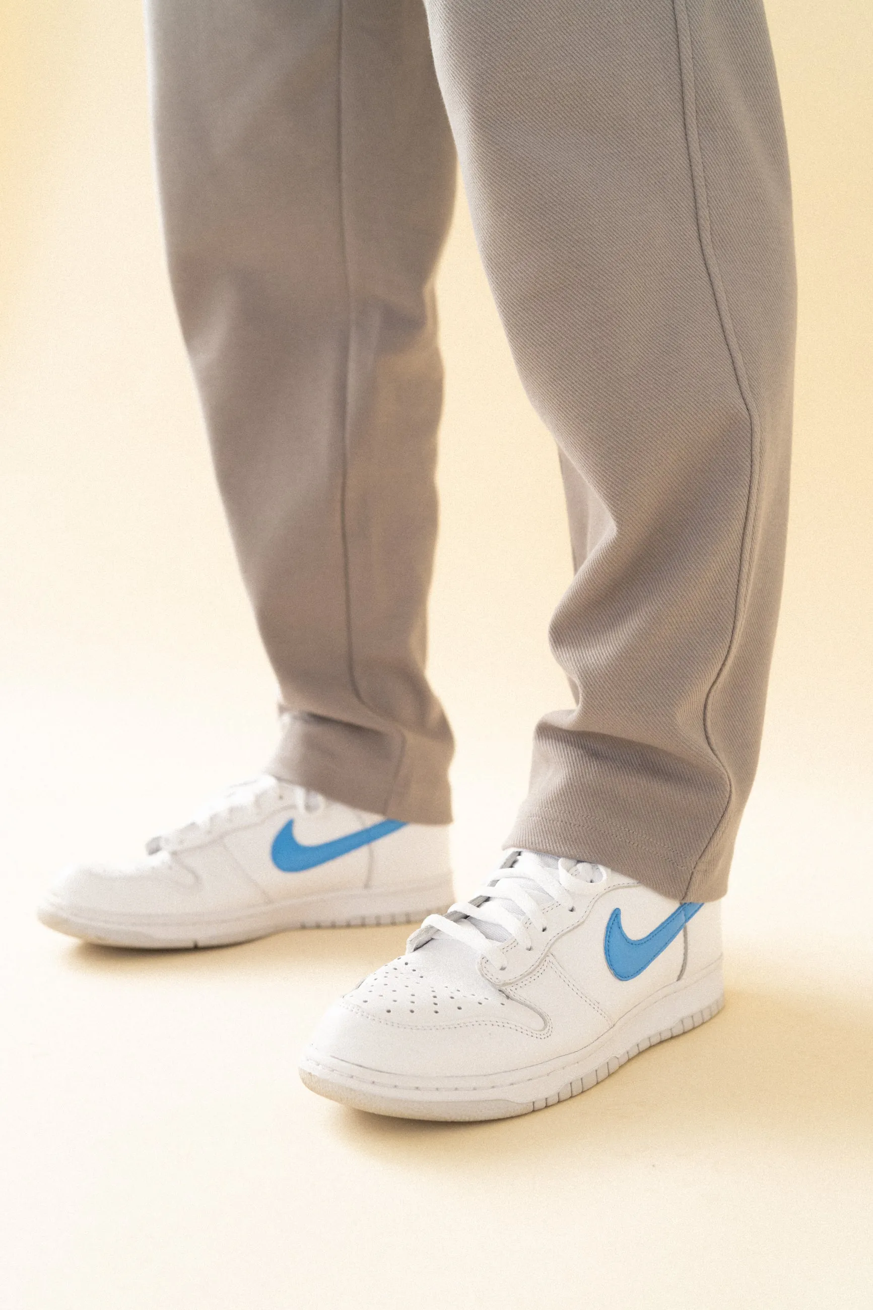 TEXTURED GREY COTTON TROUSERS
