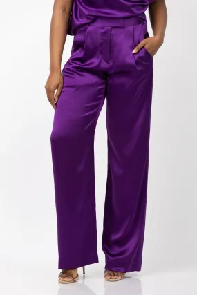 The Sei Wide Leg Pants in Eggplant