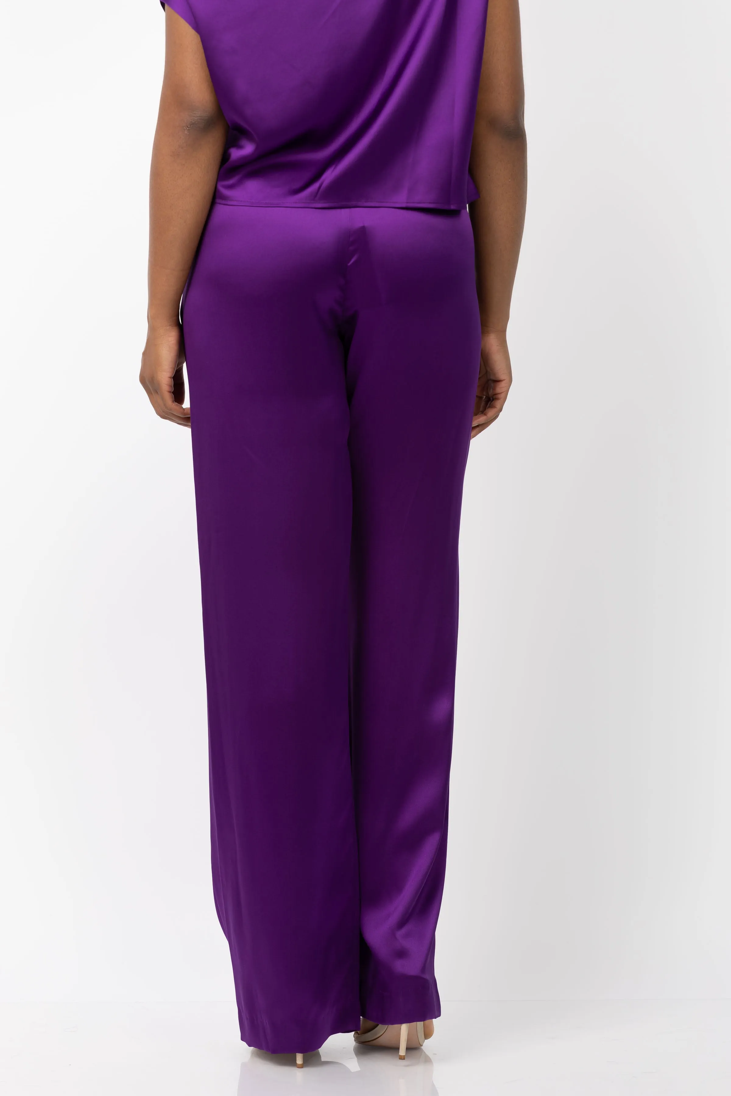 The Sei Wide Leg Pants in Eggplant