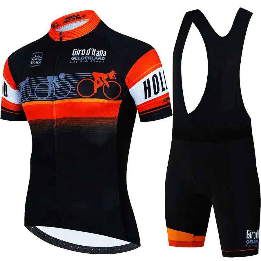 Tour De Giro D'ITALIA Cycling Mtb Men's Blouse Bike Costume Sports Set Pants Man Clothing Clothes Summer 2024 Jersey Tricuta Bib