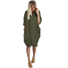 Trendy boho oversize pocket tshirt dress
