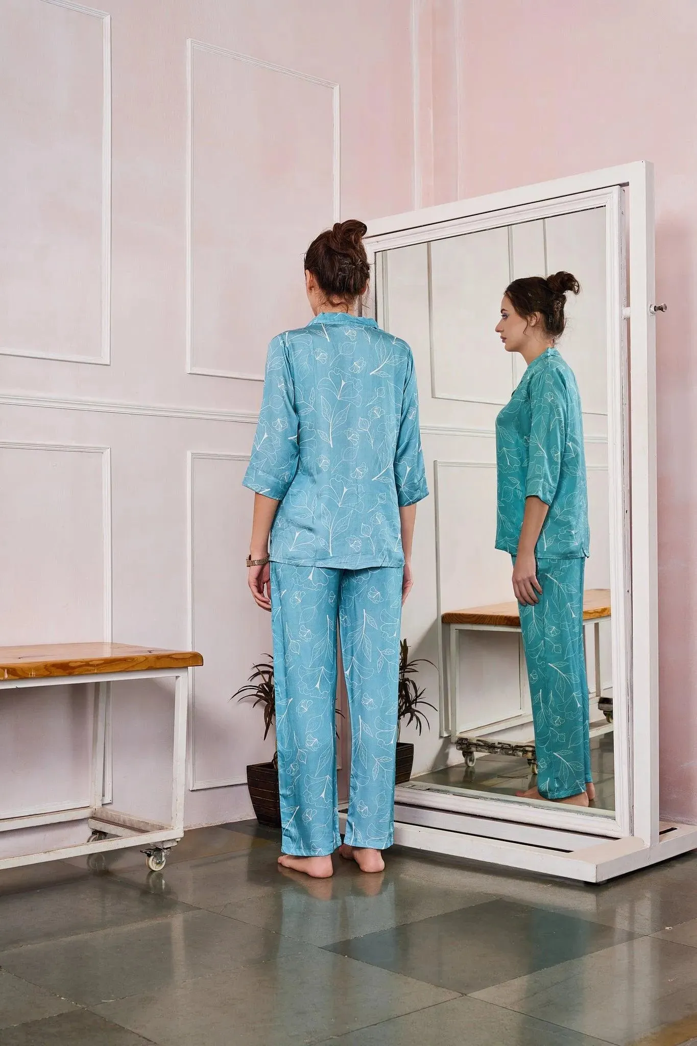 Velure Floral Print Night Suit