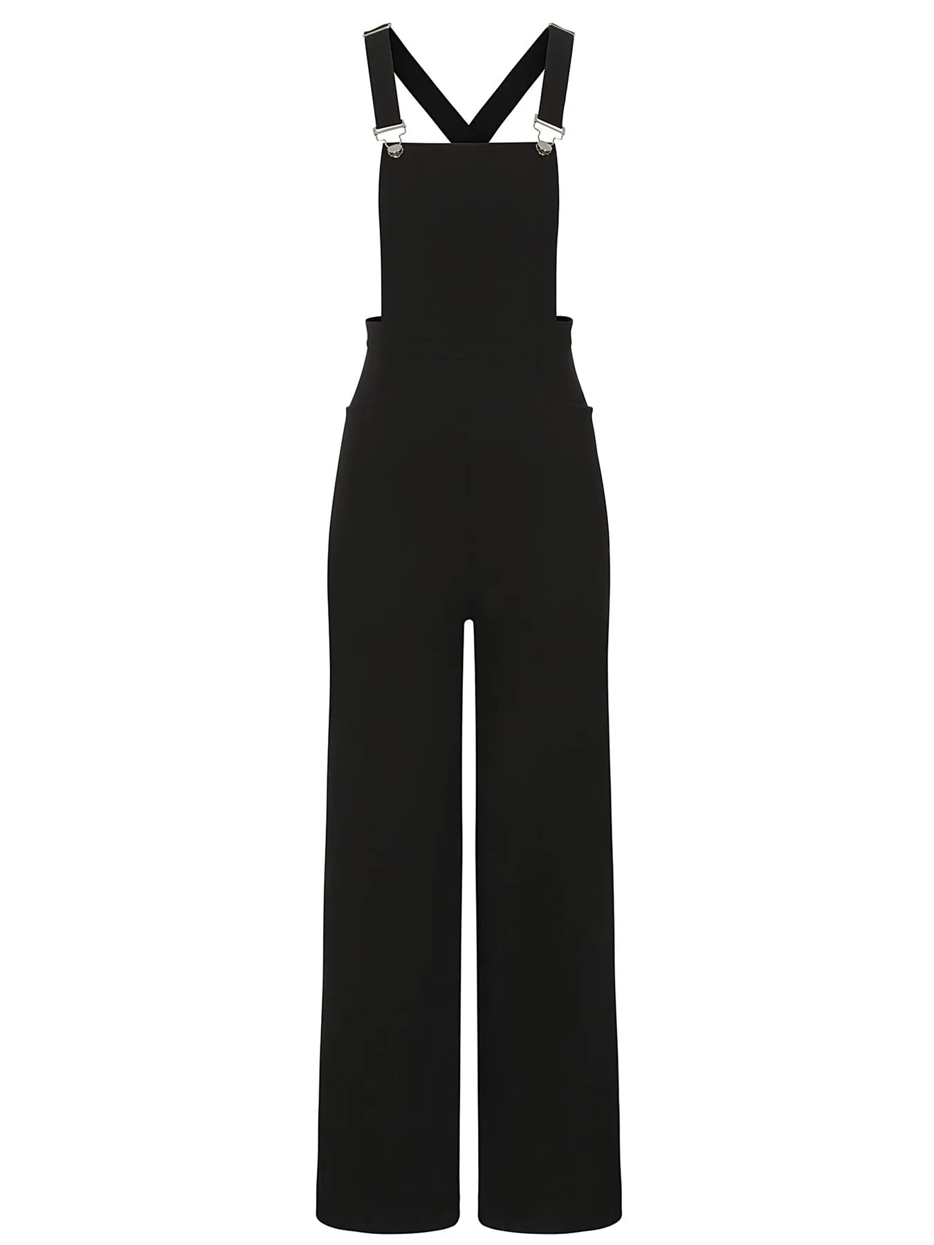 Vintage Style Wide Black Land Girl Dungarees