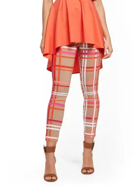 Whitney High-Waisted Pull-On Ankle Pant - Plaid
