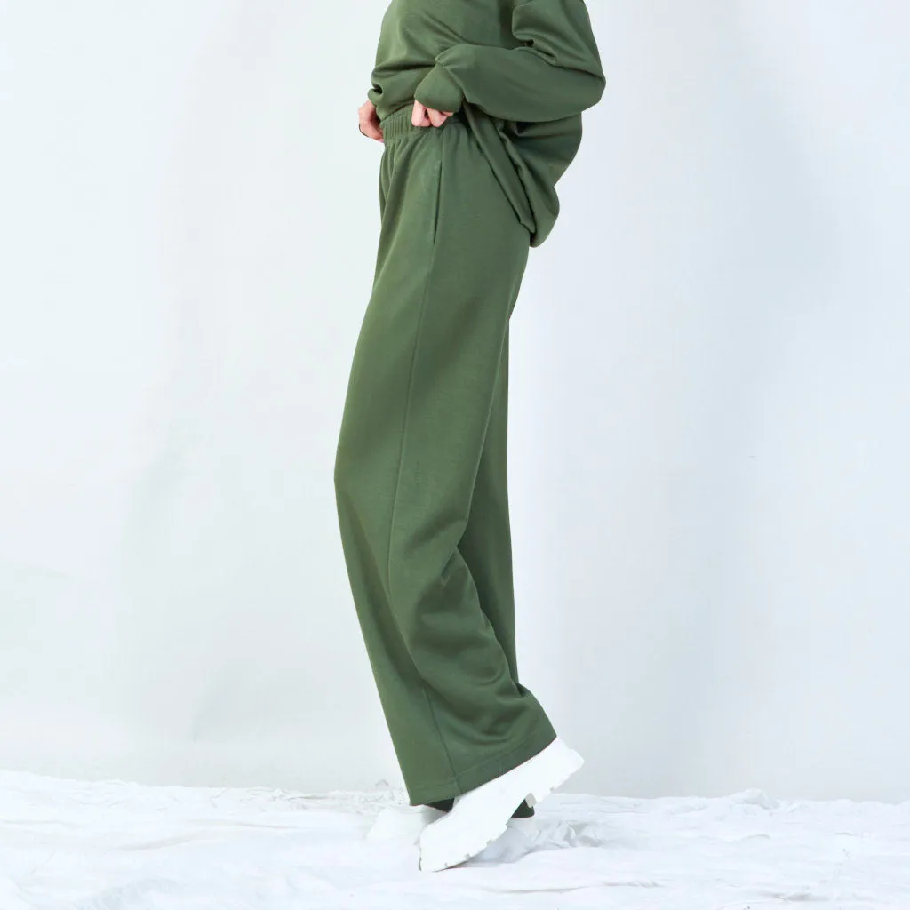 Wide-leg elastic waist pants wholesale