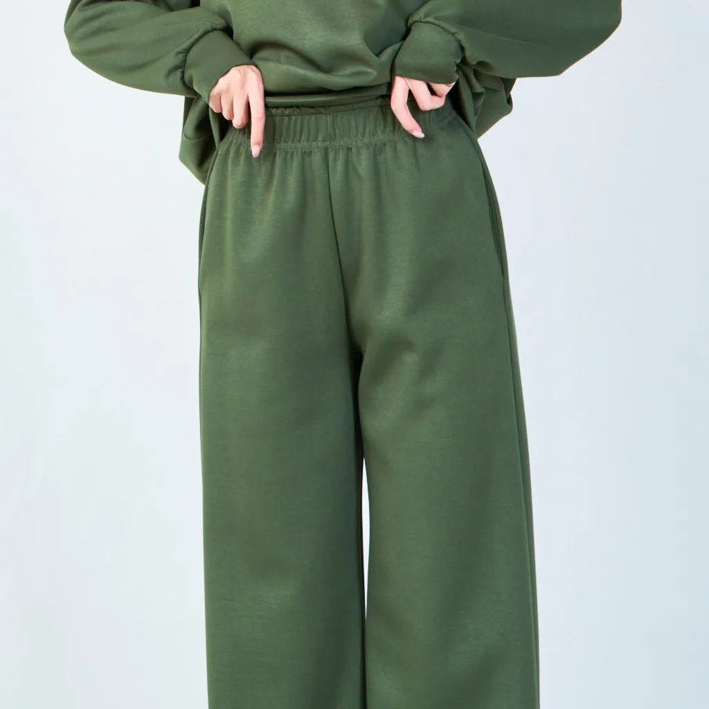 Wide-leg elastic waist pants wholesale