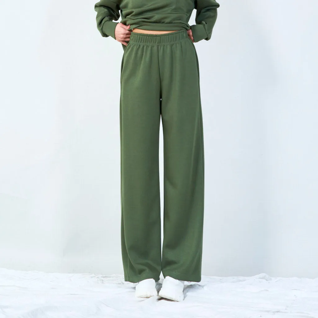 Wide-leg elastic waist pants wholesale