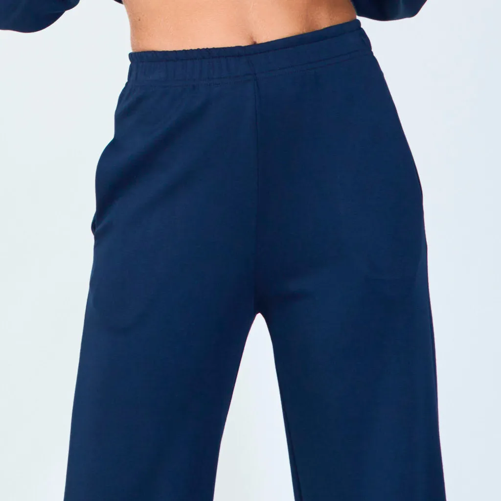 Wide-leg elastic waist pants wholesale
