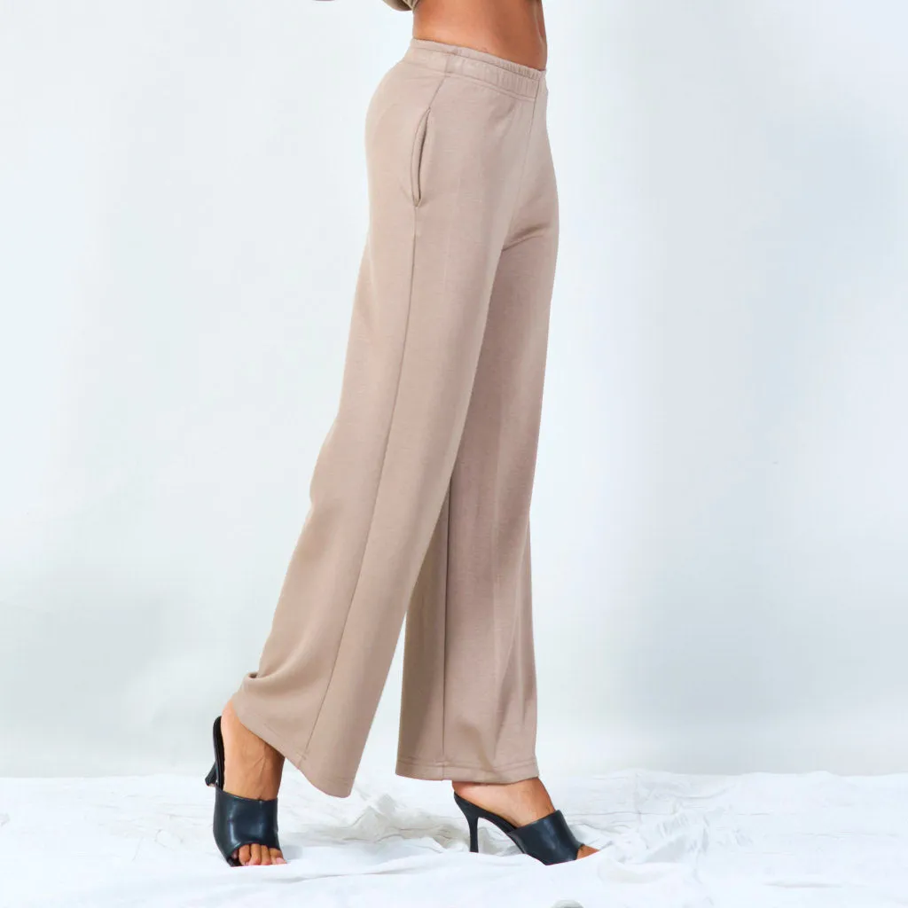 Wide-leg elastic waist pants wholesale