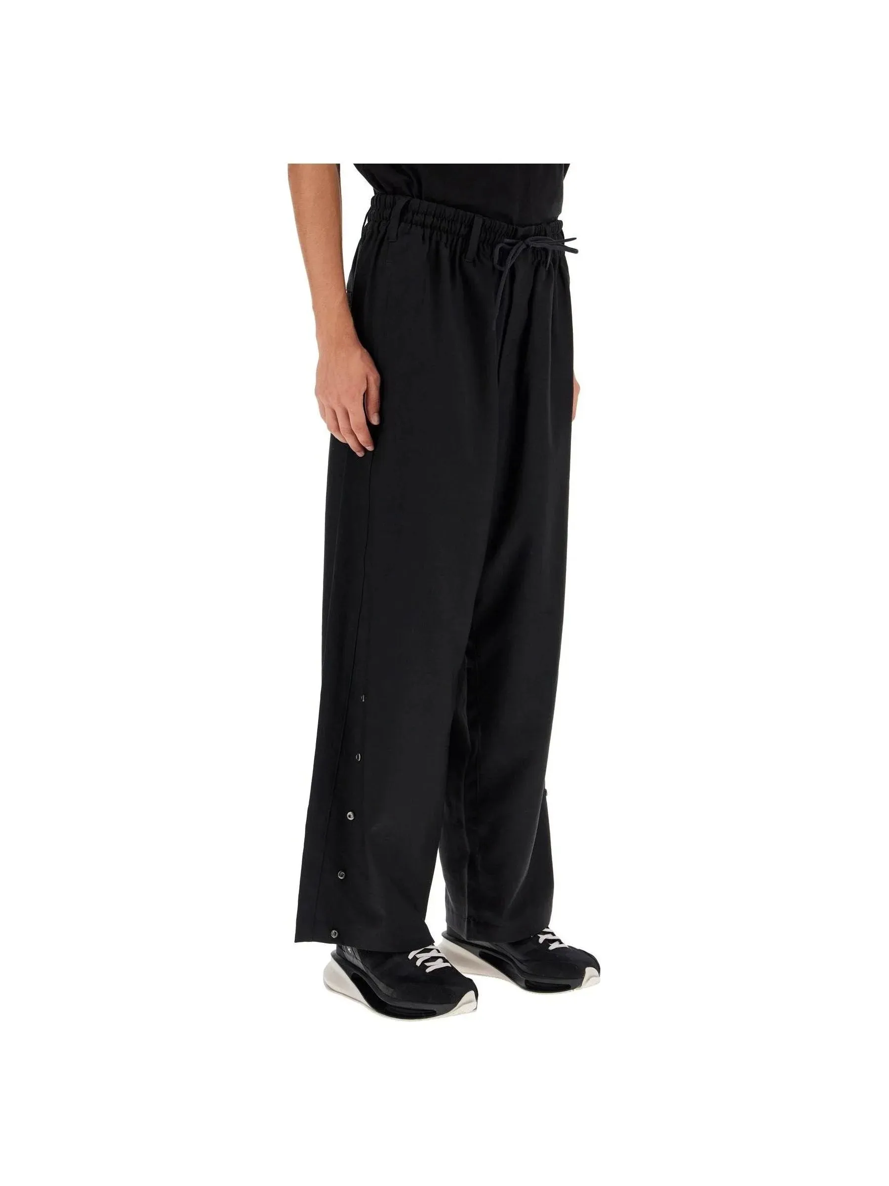 Wide-Leg Twill Trousers