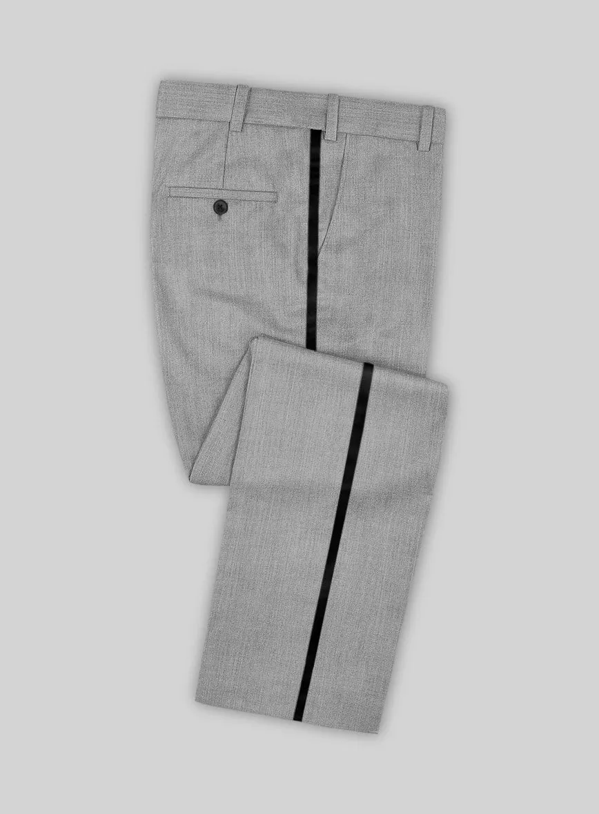 Worsted Light Gray Wool Tuxedo Suit